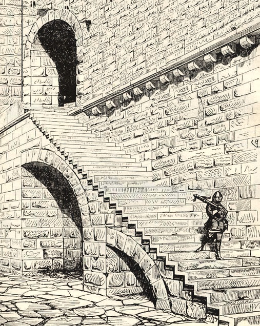 "dessin escalier façade Ouest"